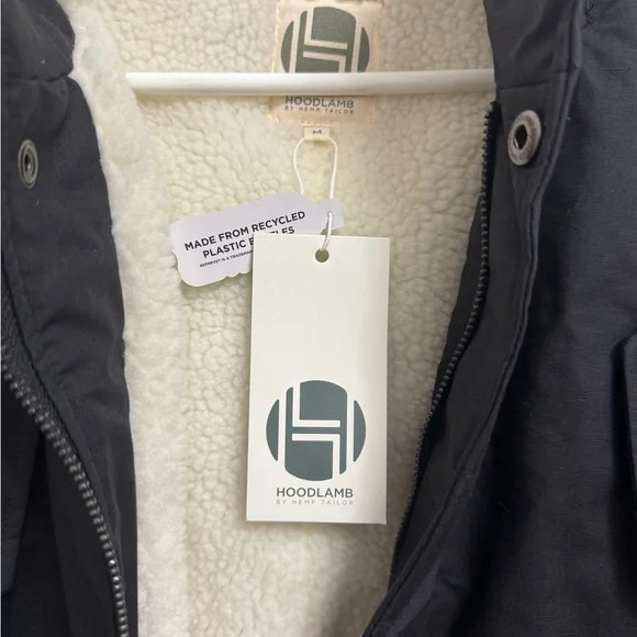 HoodLamb Men's Black Long Organic Hemp Parka